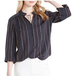 NIC+ZOE Waterfall Striped Blouse Size 3X